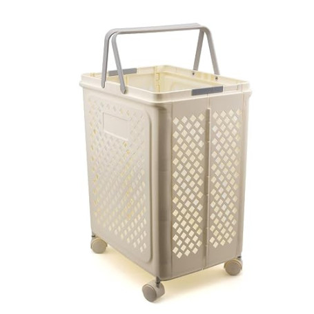 Panier à linge pliable amovible - Panier de rangement à roulettes pour appartement, salle de bain, chambre à coucher, dortoir (g