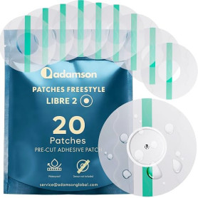 Protection Capteur Diabete - 20 X Patch Freestyle Libre 2 - Transparent, Durable, Sans Colle au Centre, Non Irritant, Facile à A
