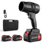Souffleur Feuilles sans Fil 21V 130MPH 2 Batteries Turbo 250000tr/min | Moteur 550W Sans Balai, 0,8kg, 2 Batteries 30min + Charg