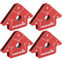 Poppstar Aimant soudeur (angle de soudage, force d'adhérence 11,3 kg - 45/90/135°), 4 pièces, rouge