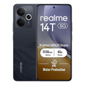 realme 14T 5G Smartphone 8+256Go, Black | Batterie 5130mAh, Charge rapide, Écran 6,67 pouces, 120Hz, Appareil photo IA 50MP, Dim