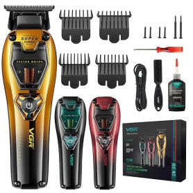 VGR 668T Tondeuse Cheveux Hommes Sans Fil Avec 2 Coques Interchangeables | Tondeuse Finition Professionnel Avec Moteur Vectoriel
