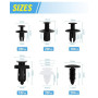 JatilEr 100 Pièces Rivet Clips Voiture Universel, H26 Plastique Rivets Noir | Fixation de Protection, 6 Taille Clips Agrafes Car