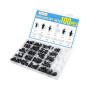 JatilEr 100 Pièces Rivet Clips Voiture Universel, H26 Plastique Rivets Noir | Fixation de Protection, 6 Taille Clips Agrafes Car