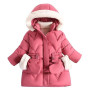 linboo Manteau Fille Doudoune Chaud Veste à Polaire Enfant Blouson d'Hiver à Capuche Fourrure Epaisse Rembourré Parka avec Gants