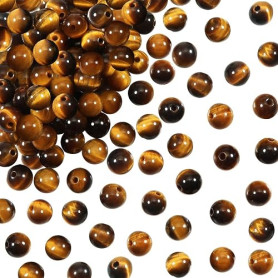 TOAOB 100pcs Perles Oeil de Tigre 6mm Perles Pierre pour Bracelet Naturelles Perle Rondes en Vrac de Pierres Gemme Énergie pour