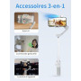 Feiyutech VB4 Kit Stabilisateur Smartphone avec Suivi 3 Axes,Traceur Magnétique AI 2-en-1&Lumière de Remplissage ACC.,Tige d'ext