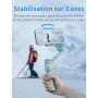 Feiyutech VB4 Kit Stabilisateur Smartphone avec Suivi 3 Axes,Traceur Magnétique AI 2-en-1&Lumière de Remplissage ACC.,Tige d'ext