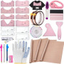 QUKLOGEN 68 Pièces D'Accessoires de Sublimation,T Shirt Ruler Guide Alignment pour Accessoires de Couture Traceur,Ruban Adhésif