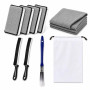 Kit de Nettoyage Intérieur de Voiture 9 Pièces, Brosses, Éponges et Sac | 4 éponges, 2 brosses pour interstices, 1 pinceau, 1 ch