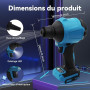 Souffleur à moteur haute vitesse 447 MPH sans balais - Compatible avec batterie Makita 18V pour garage, atelier, nettoyage de ma