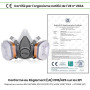 AirGearPro G-500 Masque Protection Respiratoire Réutilisable avec filtres | Masque à gaz Anti-Poussière avec Filtres A1P2 et Lun