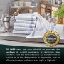 ZOLLNER Set de 10 torchons de Cuisine, Coton, 50x70 cm, Bleu à Carreaux