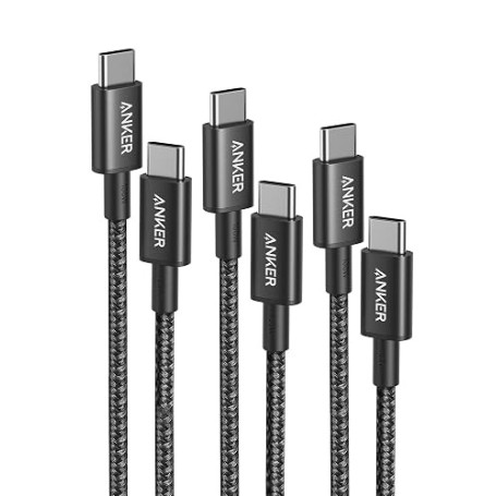 Anker 333 Câbles Rapides USB C vers USB C 100W (1 m + 1,8 m + 3 m) | pour iPhone 17/16/15Pro/17Plus/17 Pro Max MacBook Pro 2024,