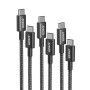 Anker 333 Câbles Rapides USB C vers USB C 100W (1 m + 1,8 m + 3 m) | pour iPhone 17/16/15Pro/17Plus/17 Pro Max MacBook Pro 2024,