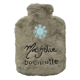 DRAEGER PARIS 1886 - Ma Jolie Bouillotte Chauffante Fausse Fourrure Gris Flocon 17x14cm - Soulagement Douleurs Enfant Dos, Cou,