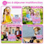 PinkSheep Sac Isotherme Repas Enfant Double Étage, Sac à Goûter avec Sangle Réglable, Grand Format pour Garçons et Filles (Coeur