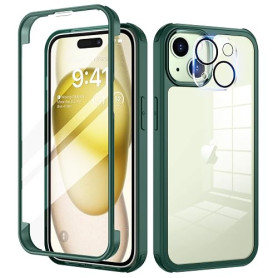 seacosmo Coque pour iPhone 15 Plus 6,7 Pouces, Antichoc Housse avec Verre Trempé Protection écran +[9H Dureté Caméra Arrière Pro