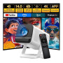 Mini Portable Vidéoprojecteur Compatible 4K, Video Projecteur Contrôle App | Android 14 Smart Rétroprojecteur, Auto Keystone Cou