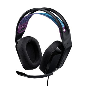 Logitech G G335, casque gaming filaire avec microphone rétractable | Prise audio 3,5 mm, oreillettes à mémoire de forme, léger,