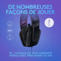 Logitech G G335, casque gaming filaire avec microphone rétractable | Prise audio 3,5 mm, oreillettes à mémoire de forme, léger,