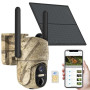 Tzziel Camera de Chasse 4G et Carte Sim,2K Camera Exterieur sans Fil avec Panneau Solaire et Batterie,Détection PIR,Vision Noctu