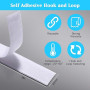 Vinabo Scratch Autocollant Double Face 5 m x 20 mm, Blanc, Hook Loop | Ruban Adhésif Puissant à Crochets et Boucles pour Couture