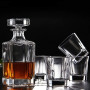 Carafe à décanter en verre avec bouchon géométrique hermétique – Décanteur à whisky pour vin, bourbon, brandy, liqueur, jus, eau