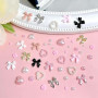 KIRZAX Set Charms Ongles 12 Compartiments, 3D Noeud Papillon en Résine+Perles/Cœur/Fleur, avec Crayon de Cire & Pince à Strass,