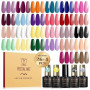 ROSALIND Vernis Semi Permanent 30PCS Violet Orange Bleu Rose | Rouge Marron Couleurs Vernis Gel Semi Permanent, Mini Soak-off UV