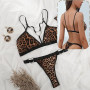 NewBull Ensemble de Lingerie Féminine Sexy Mesh Transparente sous-Vêtements Coeur Imprimé Léopard Nuisette Tenue Coquine Hot 2 P