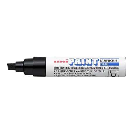 Uniball PX30N Paint Marker Marqueur peinture à huile Pointe extra large Encre à pigmentation Noir Lot de 6