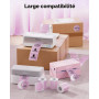 MUNBYN Étiquettes thermiques rondes pailletées rose 50x50mm, Étiquettes thermiques circulaires polyvalentes pour imprimante pour