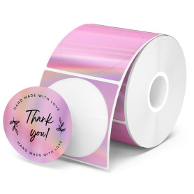 MUNBYN 400 Étiquette Thermique Circulaire au Laser, Etiquette Autocollante Ronde 51mm×51mm, Shipping Label Résistant aux rayures