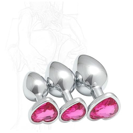 WreGmgg ???????????? ???????????????? Yoga Trio, 3 Tailles différentes en Forme de cœur Bas en Acier Inoxydable avec des Pierres