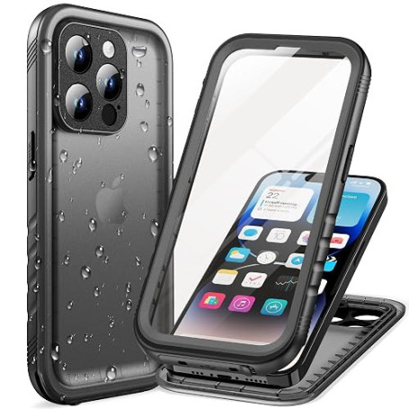 Cozycase Coque Top Antichoc IP68 Étanche 360 Integrale pour iPhone 14 Pro | Incassable Protection Militaire Anti Choc Shock-Proo