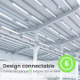 ALUSSO Lot de 2 Réglette LED 120 cm, 4000K IP65 Tubes pour bureau | AC 220-240V,36W 4320LM,Not Dimmable,6 lampes en série,neon l