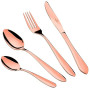 Berlinger Haus Rose Gold Mirror Ménagère Dorés 24-Piece Acier Inoxydable, Set de Couverts de Table 6 Personnes, Camping, Hotels,