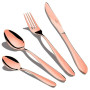 Berlinger Haus Rose Gold Mirror Ménagère Dorés 24-Piece Acier Inoxydable, Set de Couverts de Table 6 Personnes, Camping, Hotels,