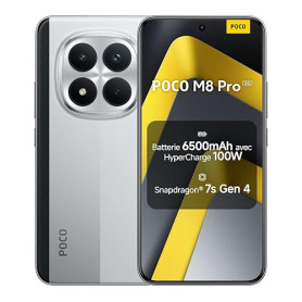 XIAOMI POCO M8 Pro Smartphone 12＋512 Go Snapdragon® 7s Gen 4 - Argent | Écran AMOLED CrystalRes 1,5K 6,83", caméra 50 Mpx Light