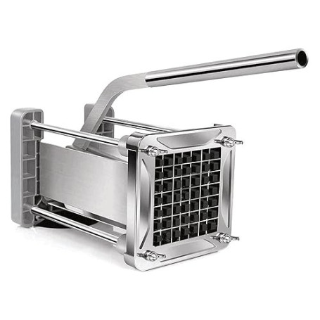 Coupe Frite Professionnel, Sopito Coupe Frites Acier Inoxydable Decoupe Frite avec Lames de 12x12mm, Argent