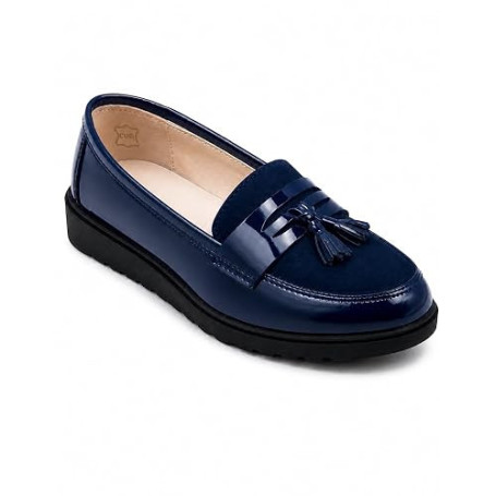 Mocassins Vernis Femme Semelle compensée Confort intérieur Cuir & Pampille