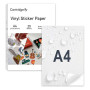 Cartridgeify Vinyle Papier Autocollant Imprimante A4, 20 Feuilles, Étiquette Imperméable, Résistants aux Déchirures, Adhésif Imp