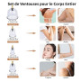 Kit de 18 Ventouses Thérapeutiques, ventouse massage anti-cellulite et relaxation musculaire，ventouse hijama comprenant aiguille