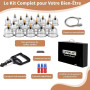 Kit de 18 Ventouses Thérapeutiques, ventouse massage anti-cellulite et relaxation musculaire，ventouse hijama comprenant aiguille