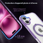 Flyzoo Coque Magnétique pour iPhone 16 Plus avec Support Invisible, [Compatible avec MagSafe] Etui Housse Transparente avec Prot