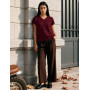 Gyabnw Tee Shirt Femme Col V Manches Courtes Maille Ajourée | Maille ajourée respirante, Coupe ample, Décolleté en v, Idéal pour
