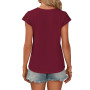 WNEEDU Tee Shirt Femme Dentelle Top Ete Haut Chic et Elegant Manche Courte | lace tops, casual t-shirts, col rond blouse