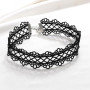 Prosy Collier ras du cou en velours noir, gothique, dentelle, réglable, pour femmes et filles, métal