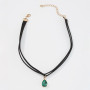 Wendalern Colliers Cristaux Superposés Boho Collier Ras Du Cou En Velours Noir Collier Vert Émeraude Collier Pendentif En Strass